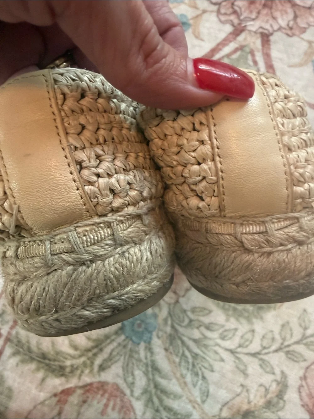 Tory Burch Crochet Espadrille Flats in Natural and Black Raffia